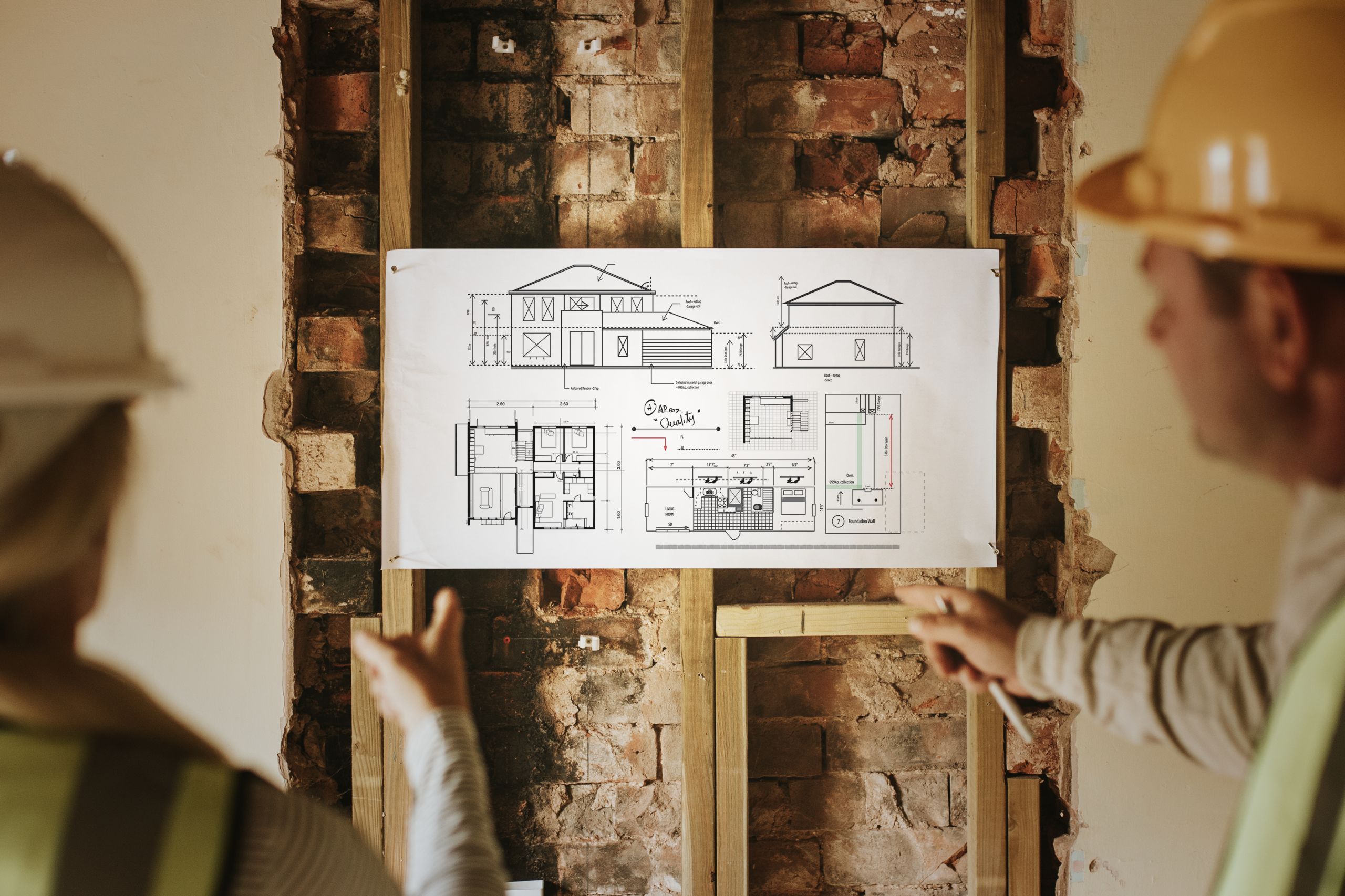 Floor plan psd mockup a construction site
